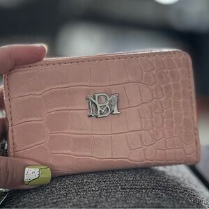 Pink Croc-Embossed Wallet